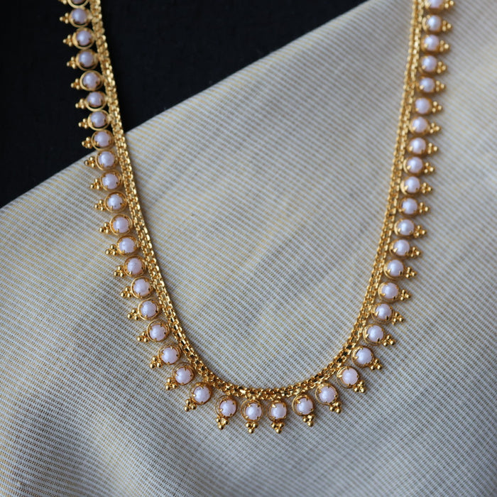 Heritage gold plated long necklace with earrings HL2535
