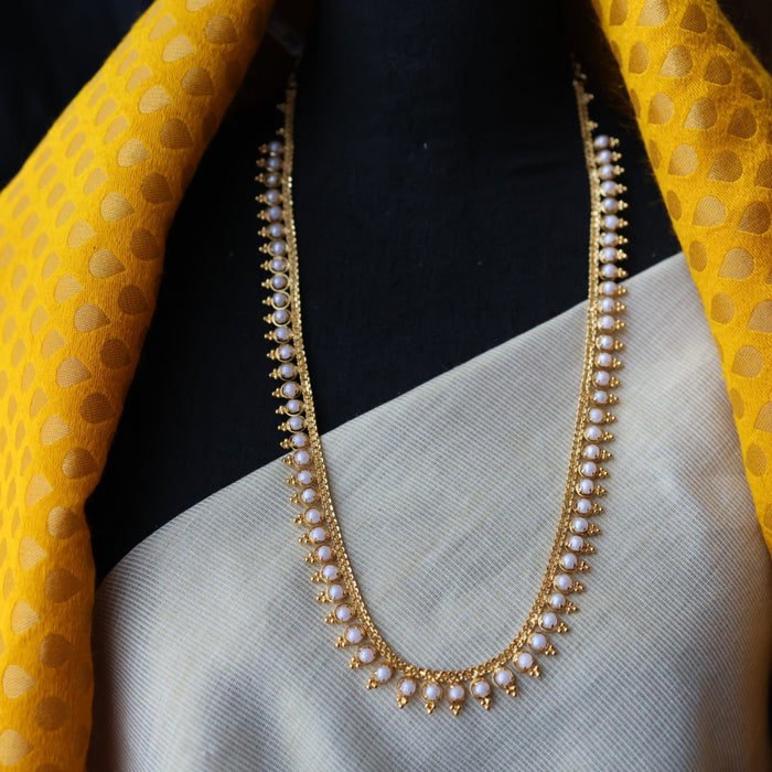 Heritage gold plated long necklace with earrings HL2535