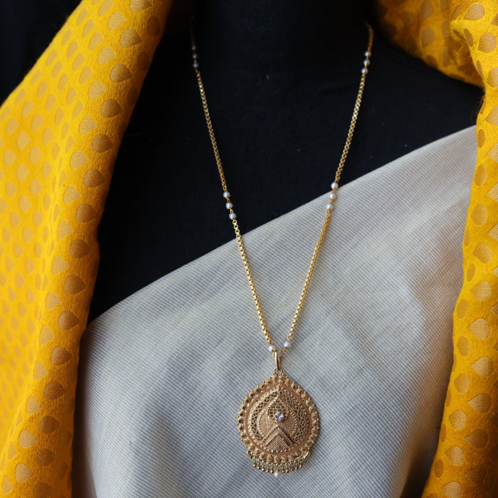 Heritage gold plated padakam long necklace HP078