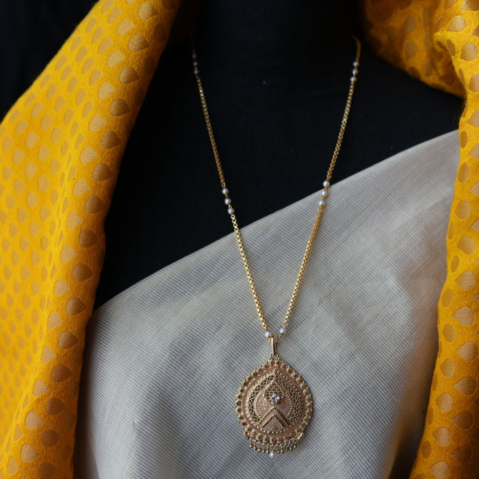 Heritage gold plated padakam long necklace HP078