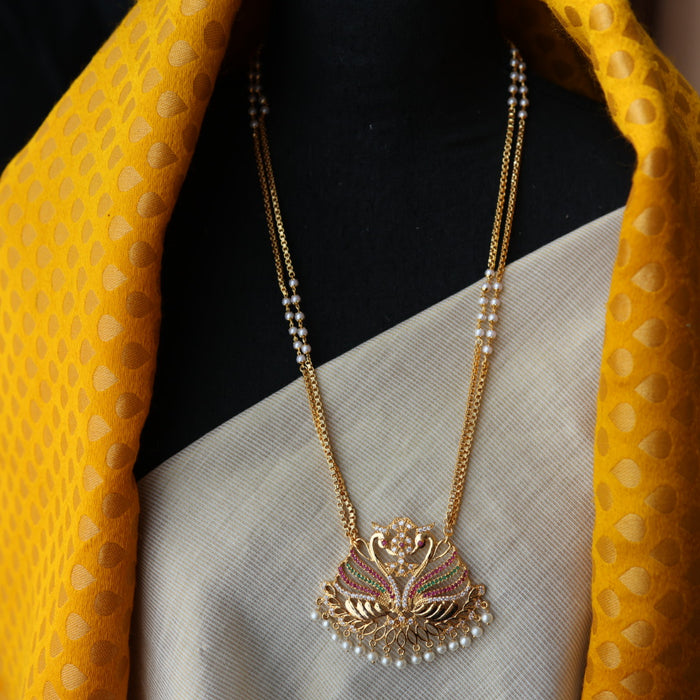Heritage gold plated padakam long necklace HP0781