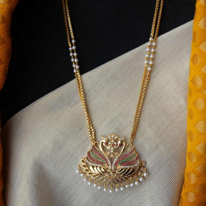 Heritage gold plated padakam long necklace HP0781