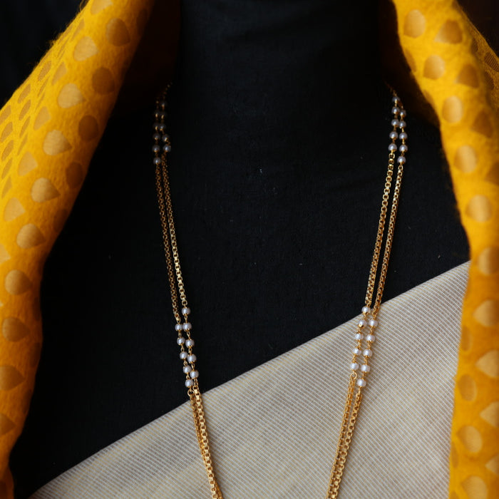 Heritage gold plated padakam long necklace HP0781