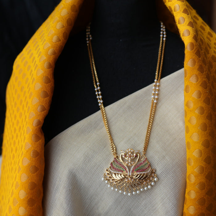 Heritage gold plated padakam long necklace HP0781