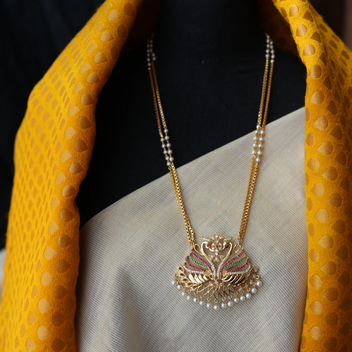 Heritage gold plated padakam long necklace HP0781