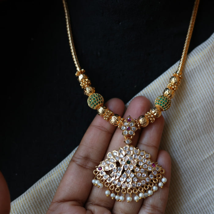 Heritage gold plated green stone H6923