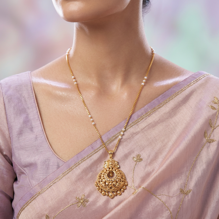Heritage gold plated padakam necklace HP236