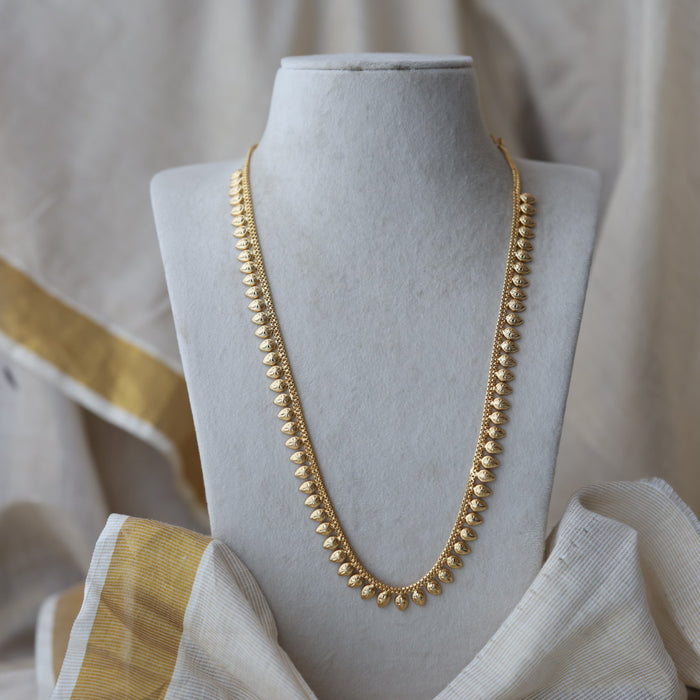 Heritage gold plated simple long necklace HL891