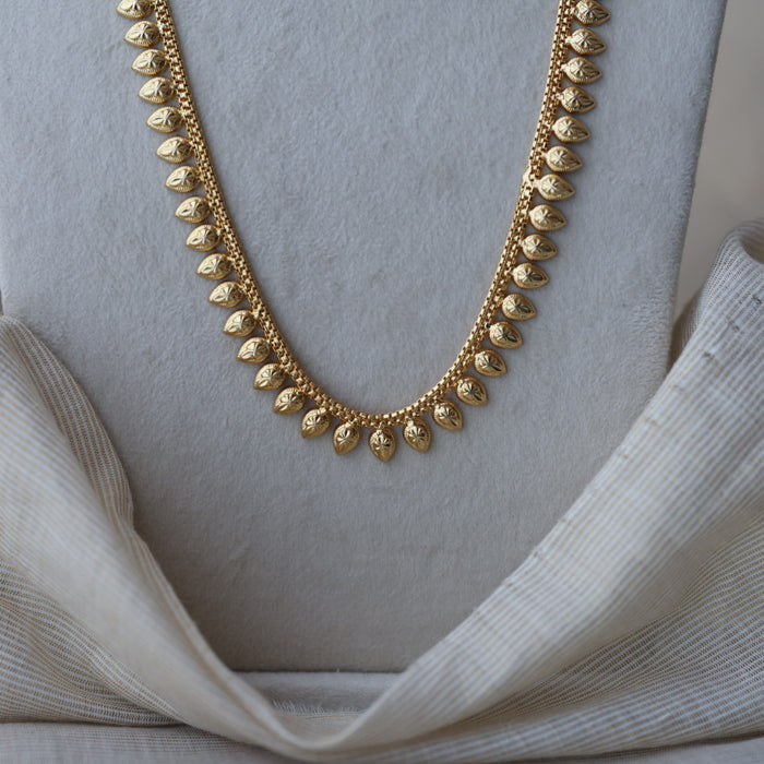 Heritage gold plated simple long necklace HL891