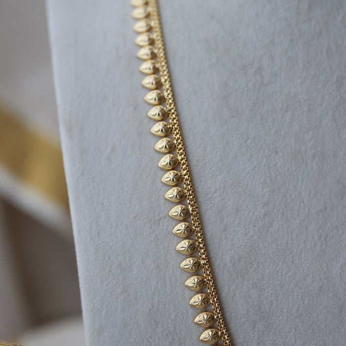 Heritage gold plated simple long necklace HL891