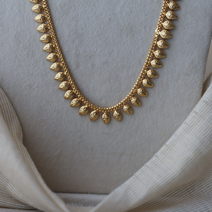 Heritage gold plated simple long necklace HL891
