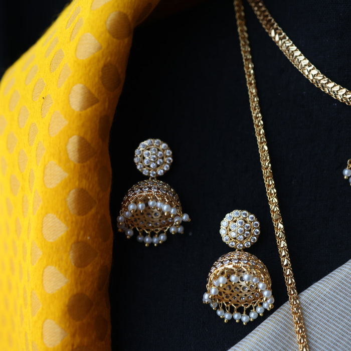 Heritage gold plated short and long padakam set necklace HPS2057