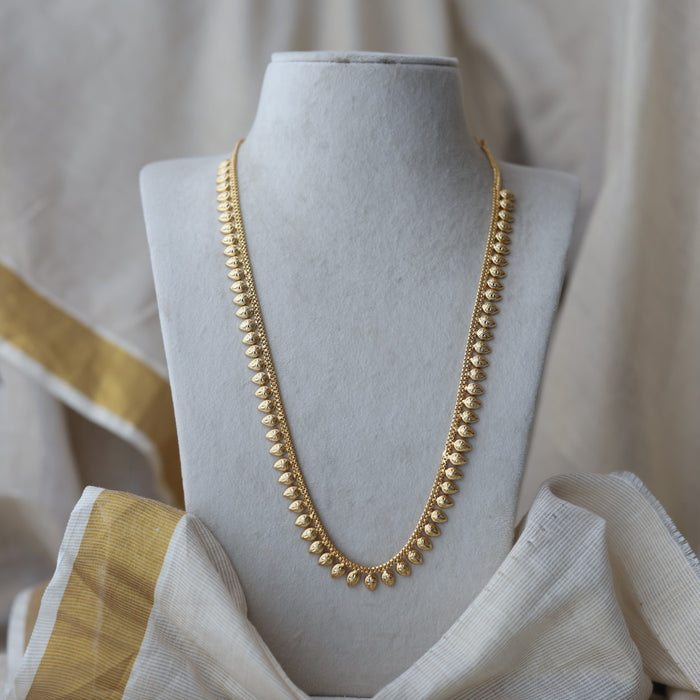 Heritage gold plated simple long necklace HL891