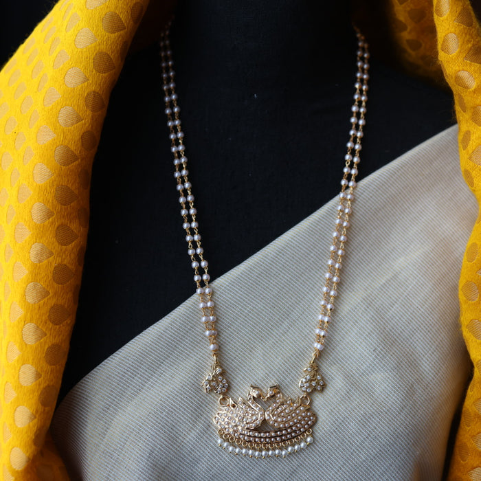 Heritage gold plated pearl padakam necklace HP286