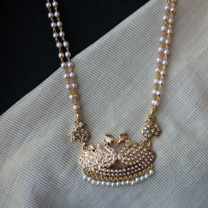Heritage gold plated pearl padakam necklace HP286