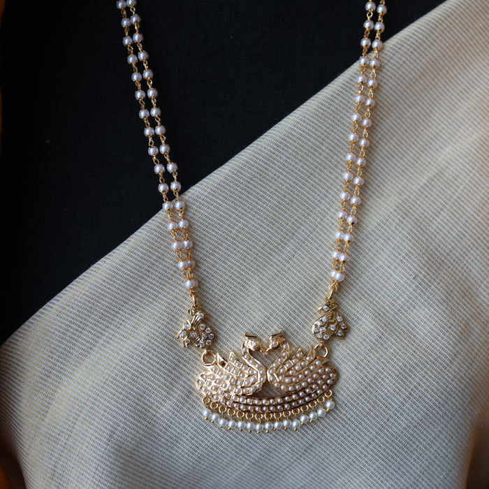 Heritage gold plated pearl padakam necklace HP286