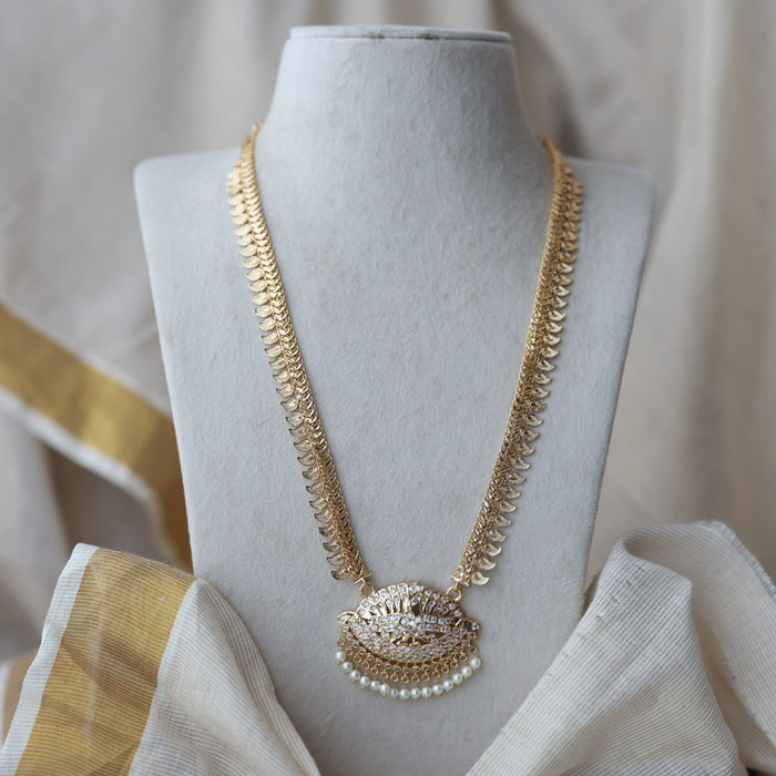 Heritage gold plated long padakam necklace HL5123