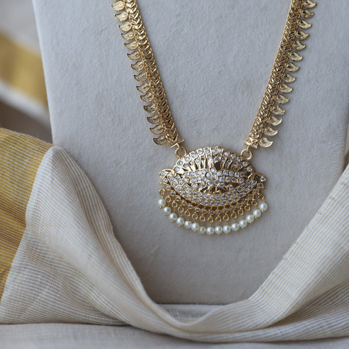Heritage gold plated long padakam necklace HL5123