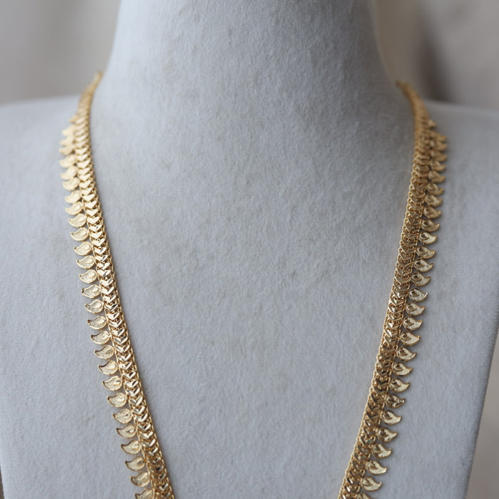 Heritage gold plated long padakam necklace HL5123