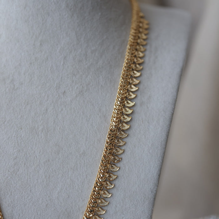 Heritage gold plated long padakam necklace HL5123