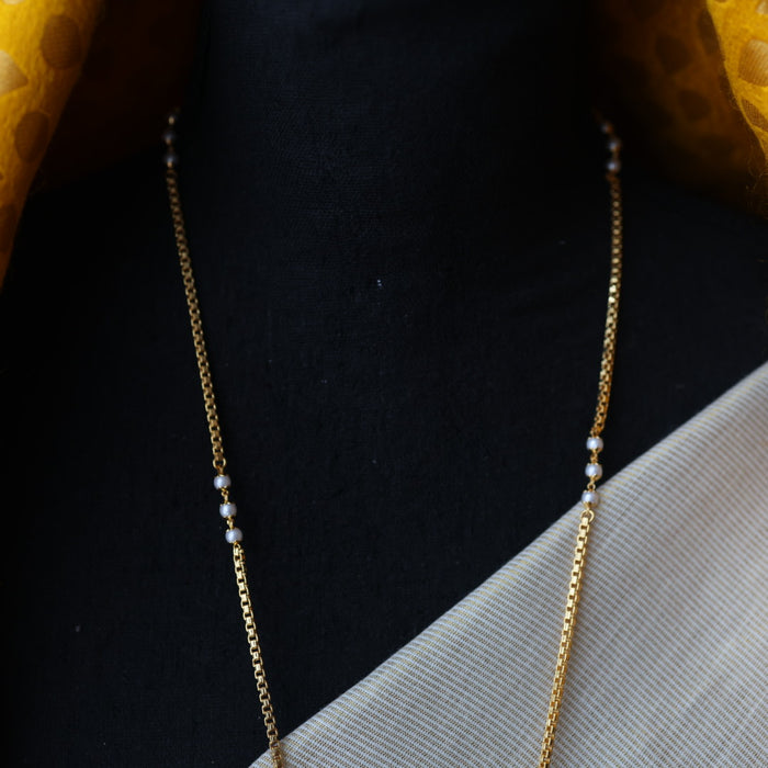 Heritage gold plated ruby and white padakam necklace HP899