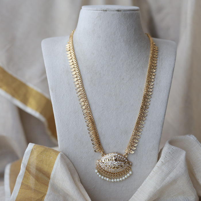 Heritage gold plated long padakam necklace HL5123