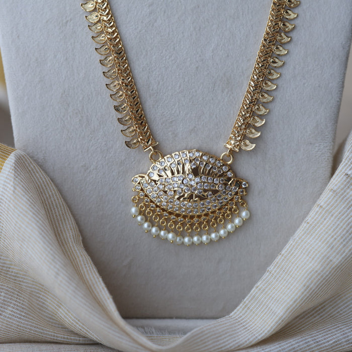 Heritage gold plated long padakam necklace HL5123