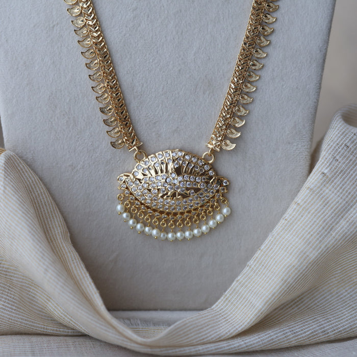 Heritage gold plated long padakam necklace HL5123
