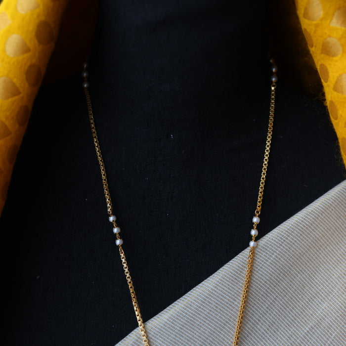 Heritage gold plated ruby white stone padakam necklace HP253