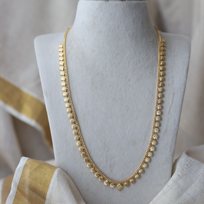 Heritage gold plated simple long necklace HL662