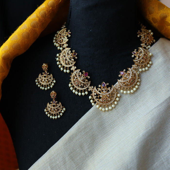 Antique short necklace with earrings SS100274