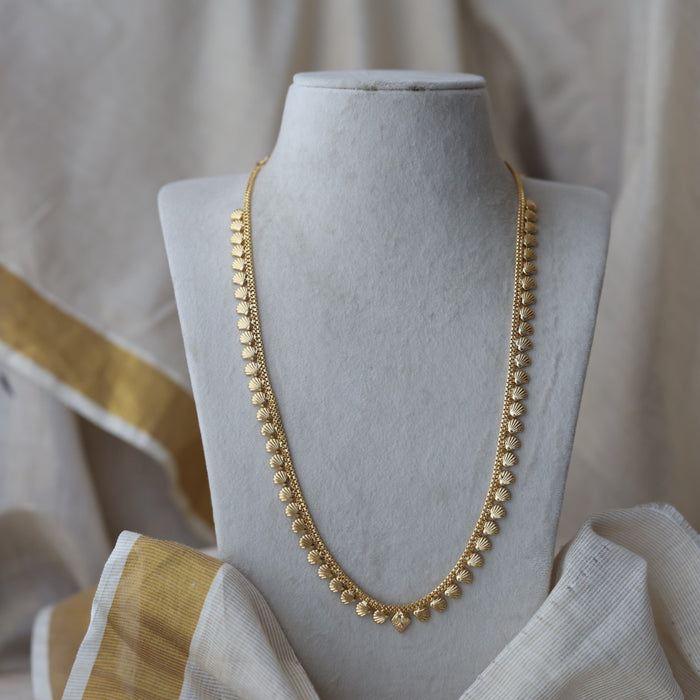 Heritage gold plated simple long necklace HL662