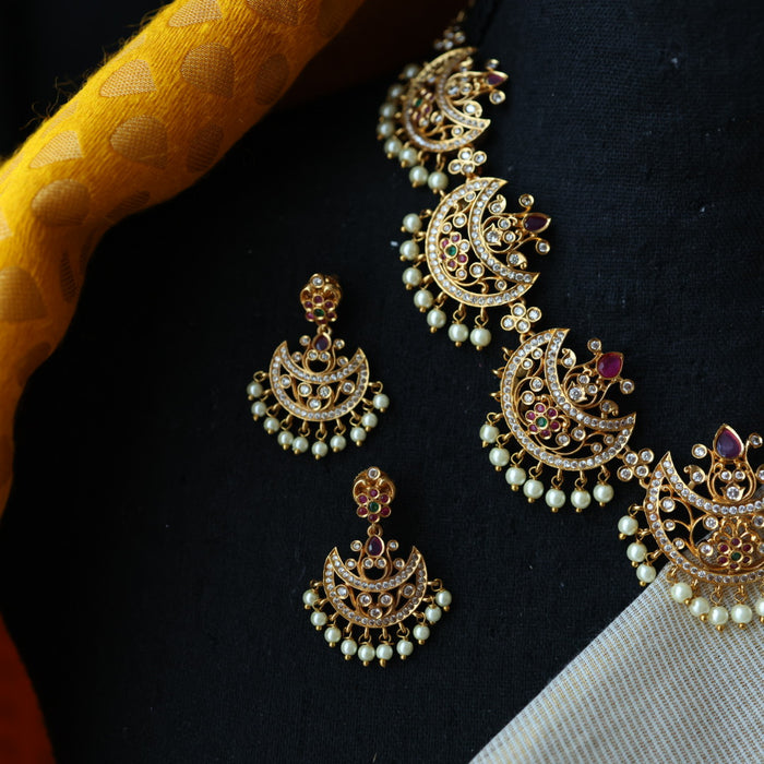 Antique short necklace with earrings SS100274