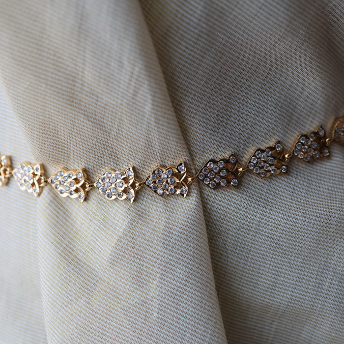 Heritage gold plated white stone wistchain HW18000