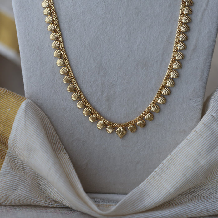 Heritage gold plated simple long necklace HL662