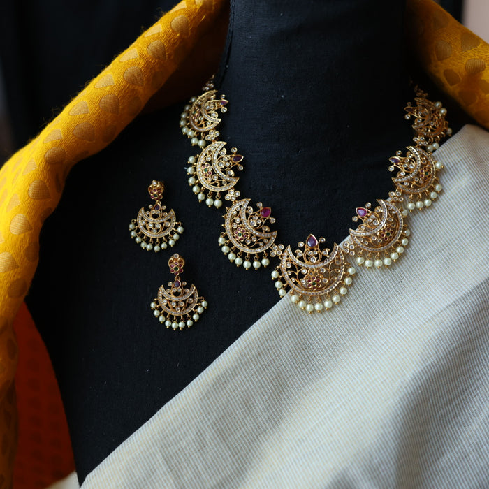 Antique short necklace with earrings SS100274