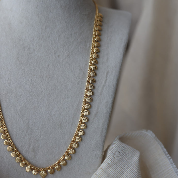 Heritage gold plated simple long necklace HL662