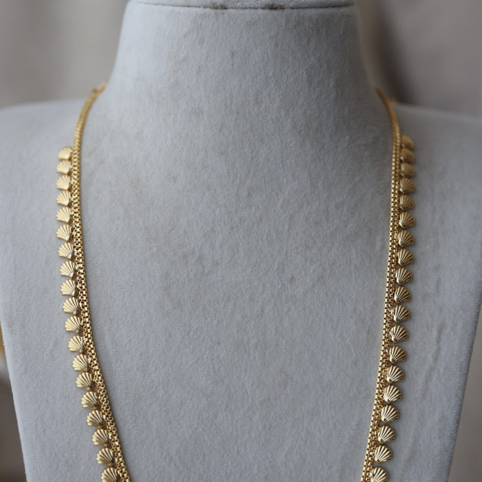 Heritage gold plated simple long necklace HL662