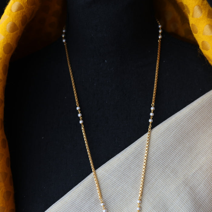 Heritage gold plated ruby and white padakam necklace HP900