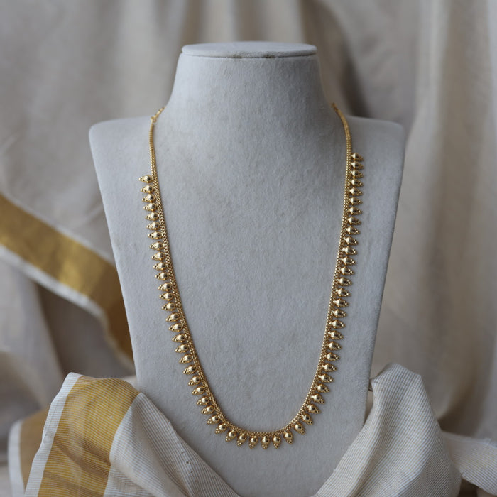 Heritage gold plated simple long necklace HL662