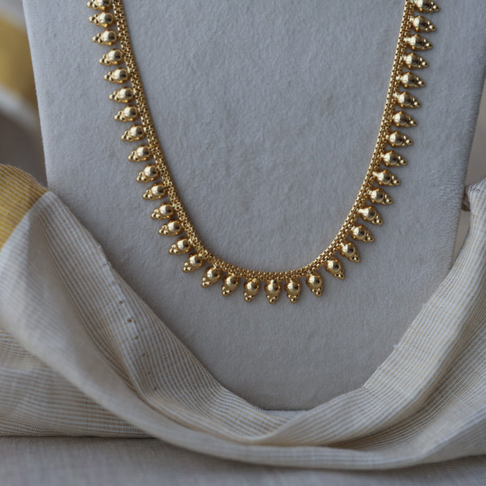Heritage gold plated simple long necklace HL662
