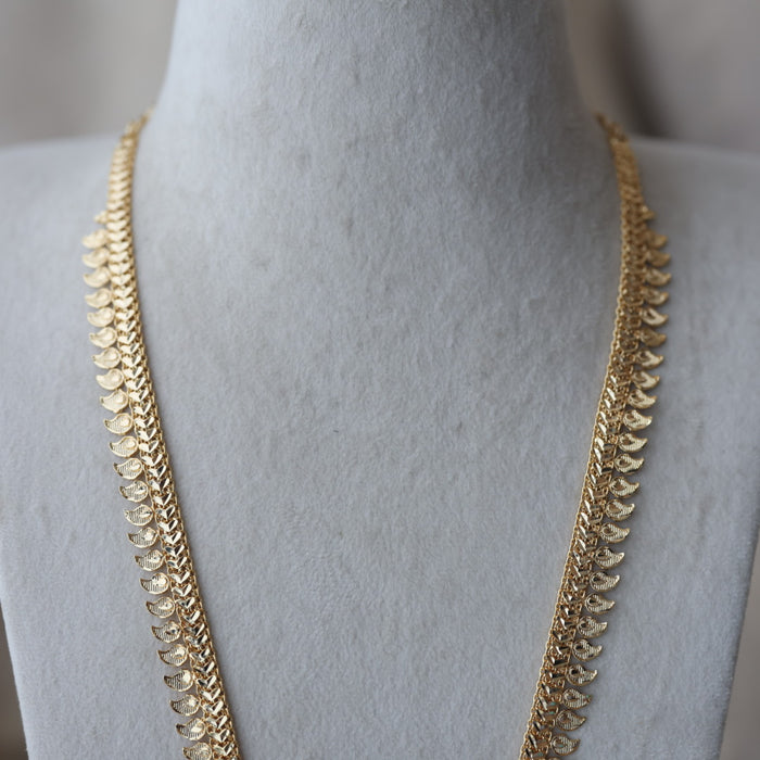 Heritage gold plated ruby white stone mango long necklace HL8921