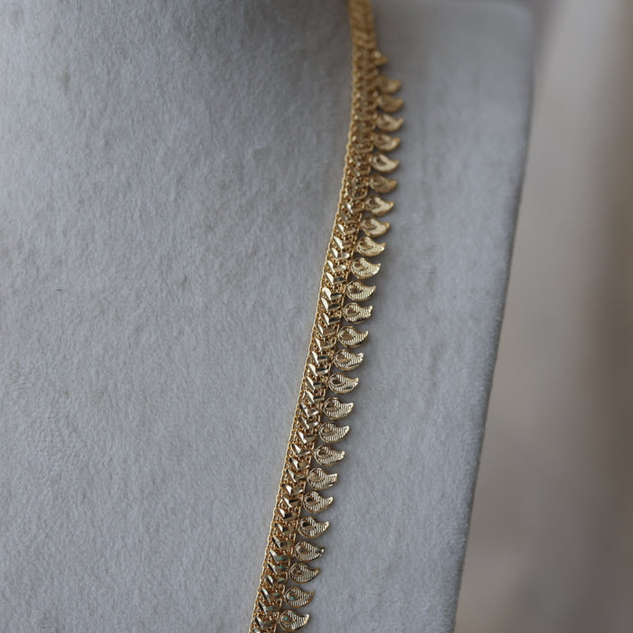 Heritage gold plated ruby white stone mango long necklace HL8921