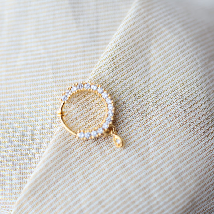 Heritage White Stone Gold-Plated Nose Ring | Traditional Indian Nath HN1014