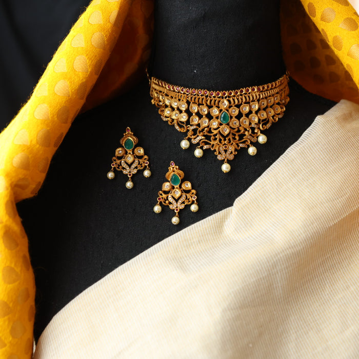 Antique choker necklace with earrings CCB12316