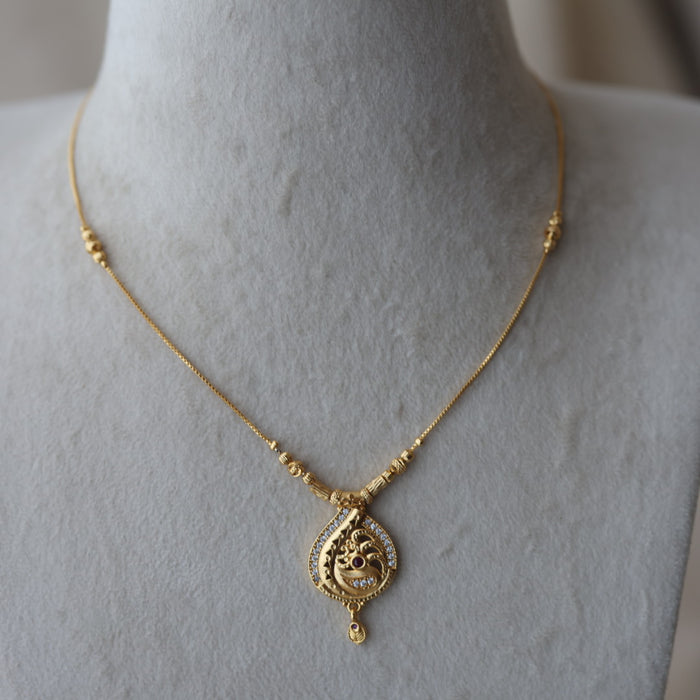 Heritage gold plated simple short necklace HS2113