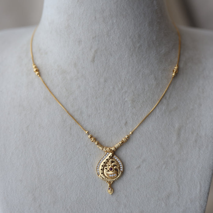 Heritage gold plated simple short necklace HS2113