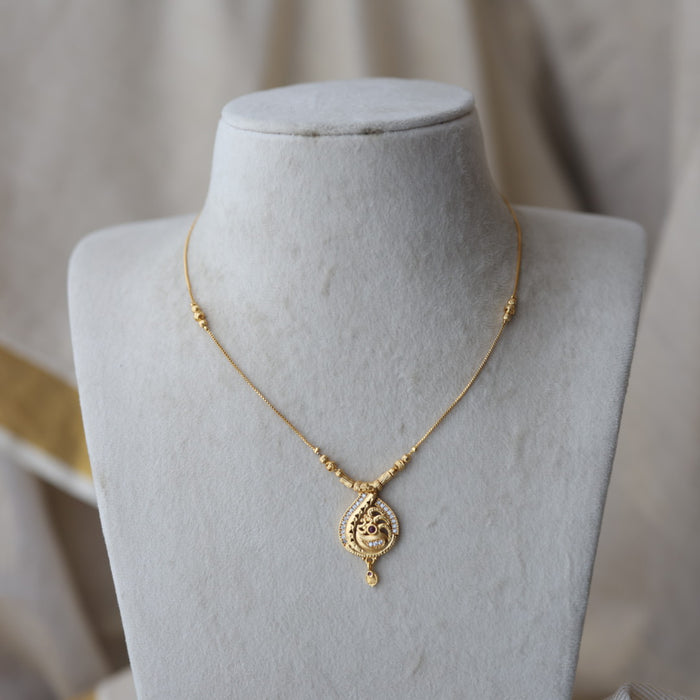 Heritage gold plated simple short necklace HS2113