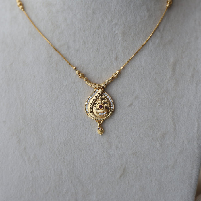 Heritage gold plated simple short necklace HS2113