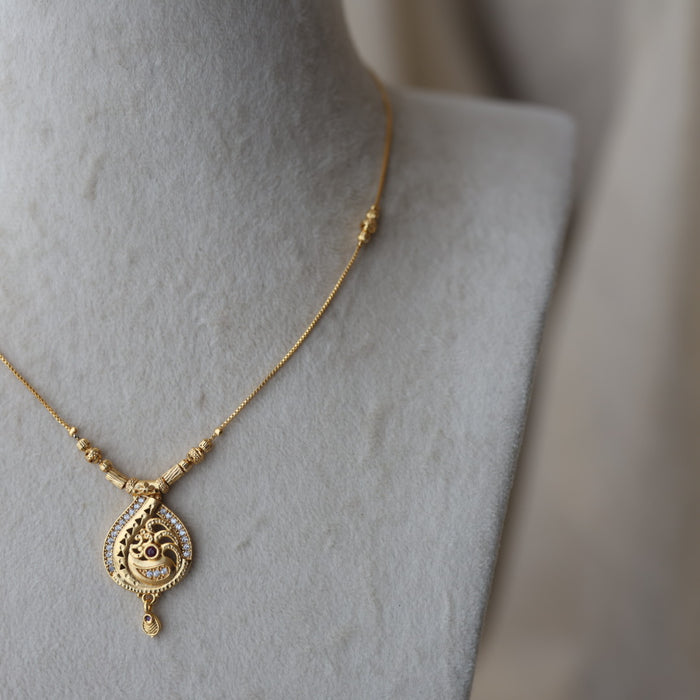 Heritage gold plated simple short necklace HS2113